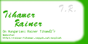 tihamer rainer business card